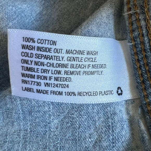 Wild Fable Acid Wash Denim Long Sleeve Pearl Snap Shirt Womens Sz. Large 80's - Picture 11 of 11